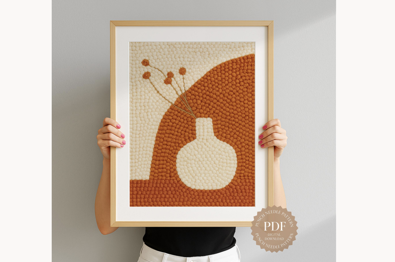 Boho Vase Punch Needle Pattern