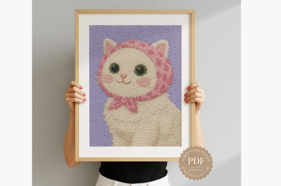 Bonnet Cat Punch Needle Pattern