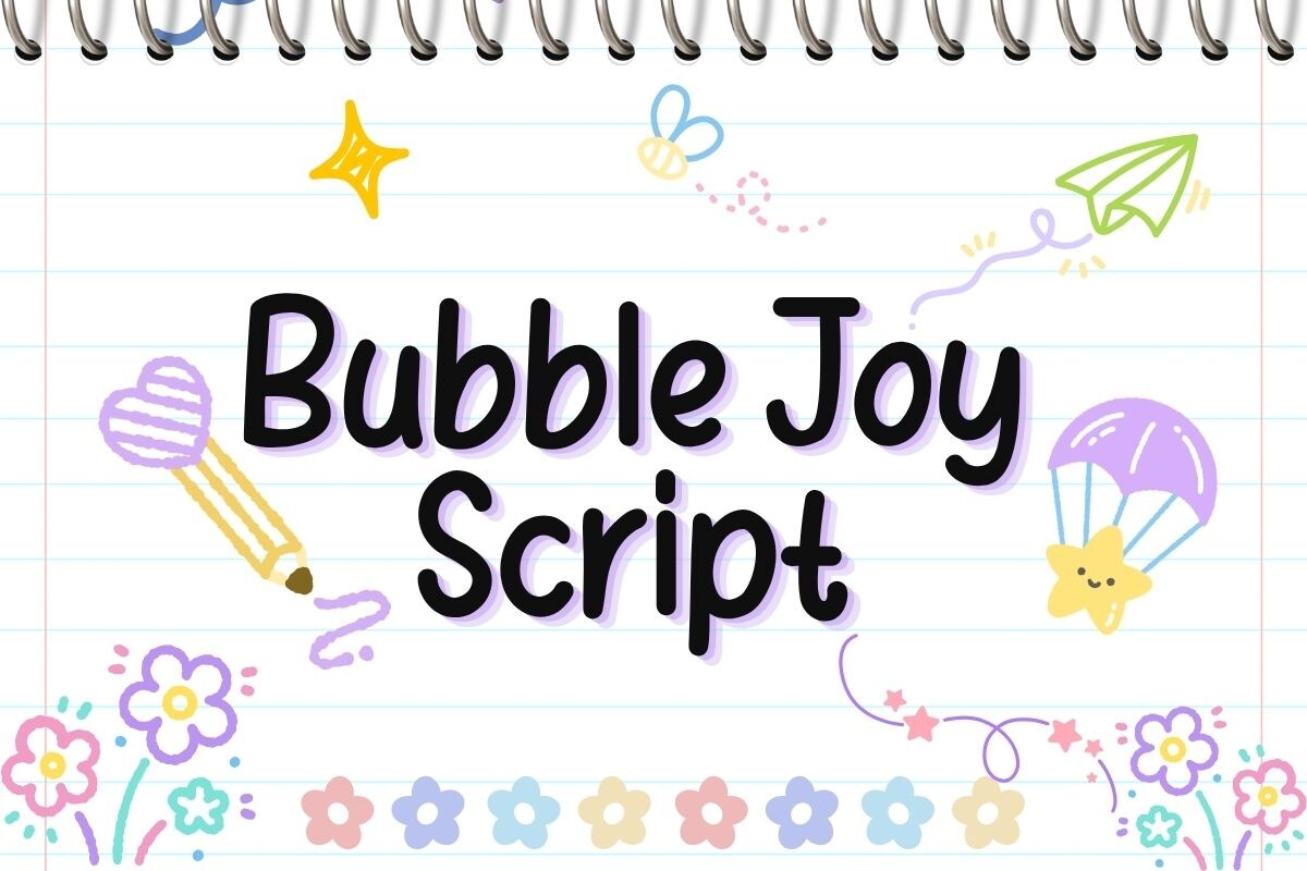 Bubble Joy font preview - cheerful rounded bubble script typeface