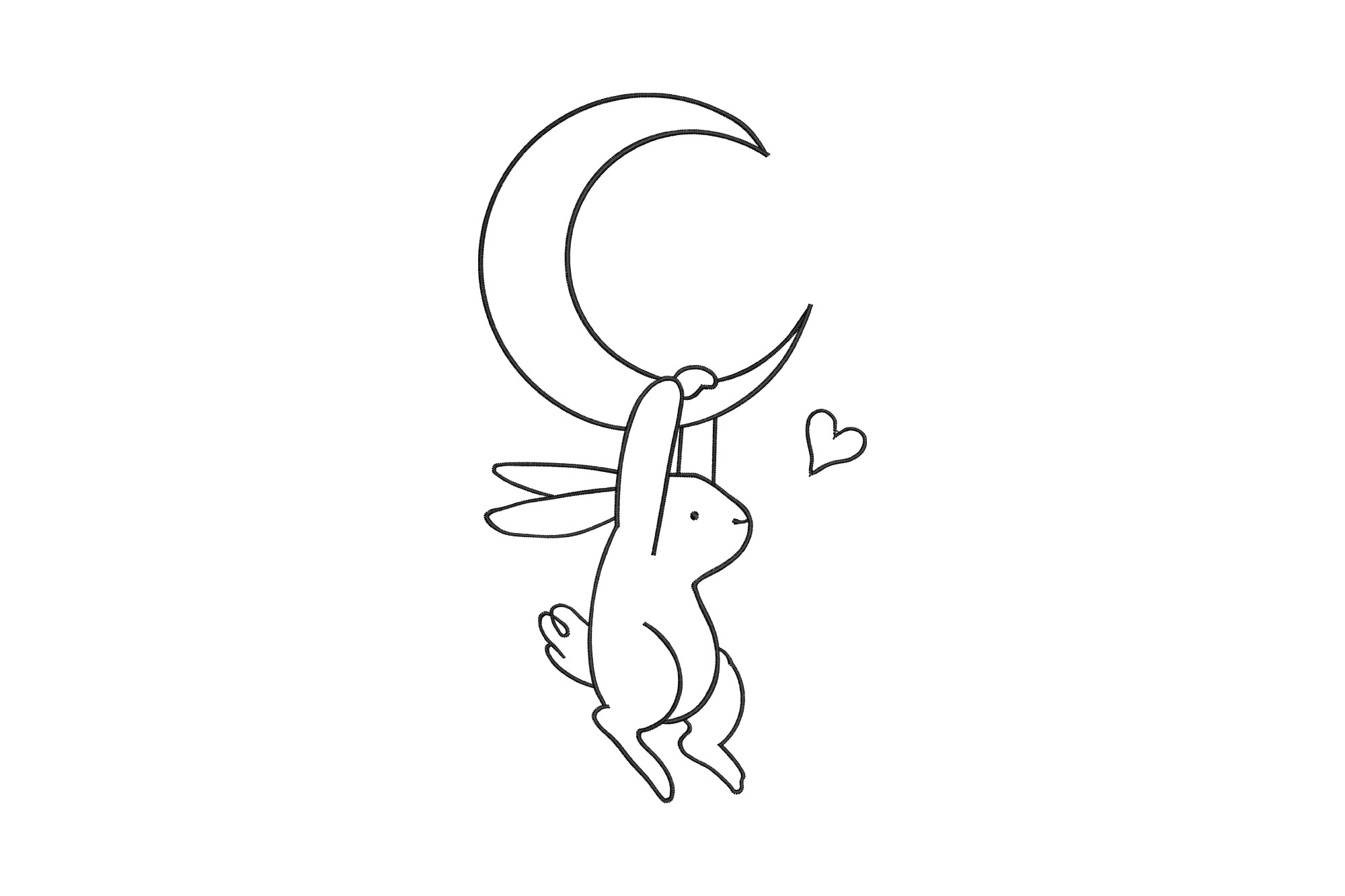 Bunny Hanging Crescent Moon
