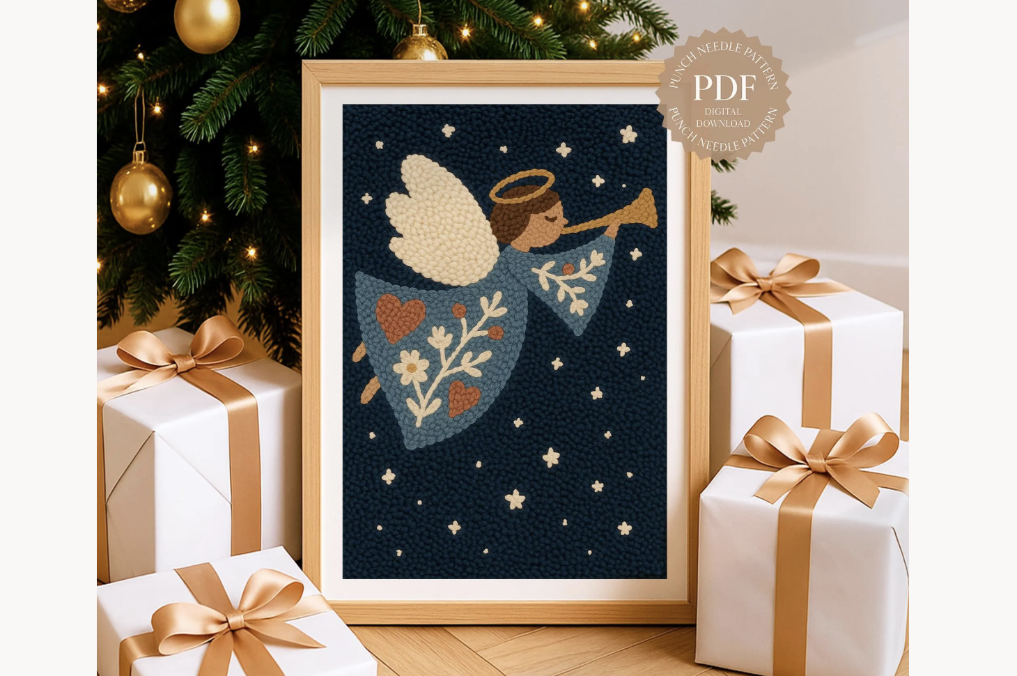Christmas Angel Punch Needle Pattern