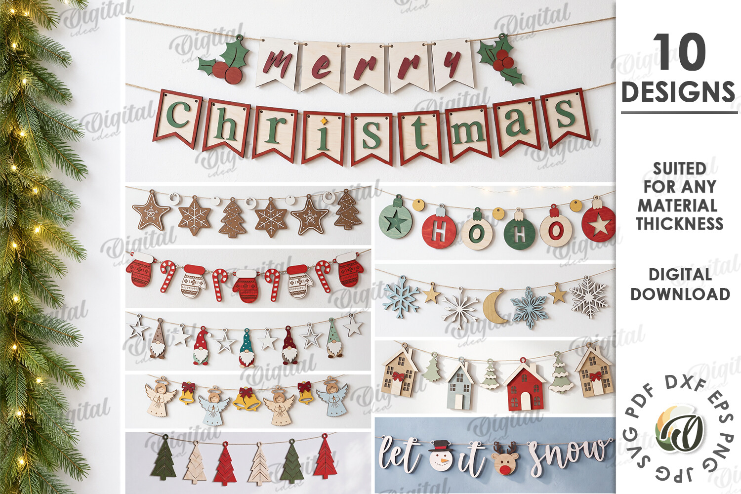 Christmas Banners Bundle Laser Cut