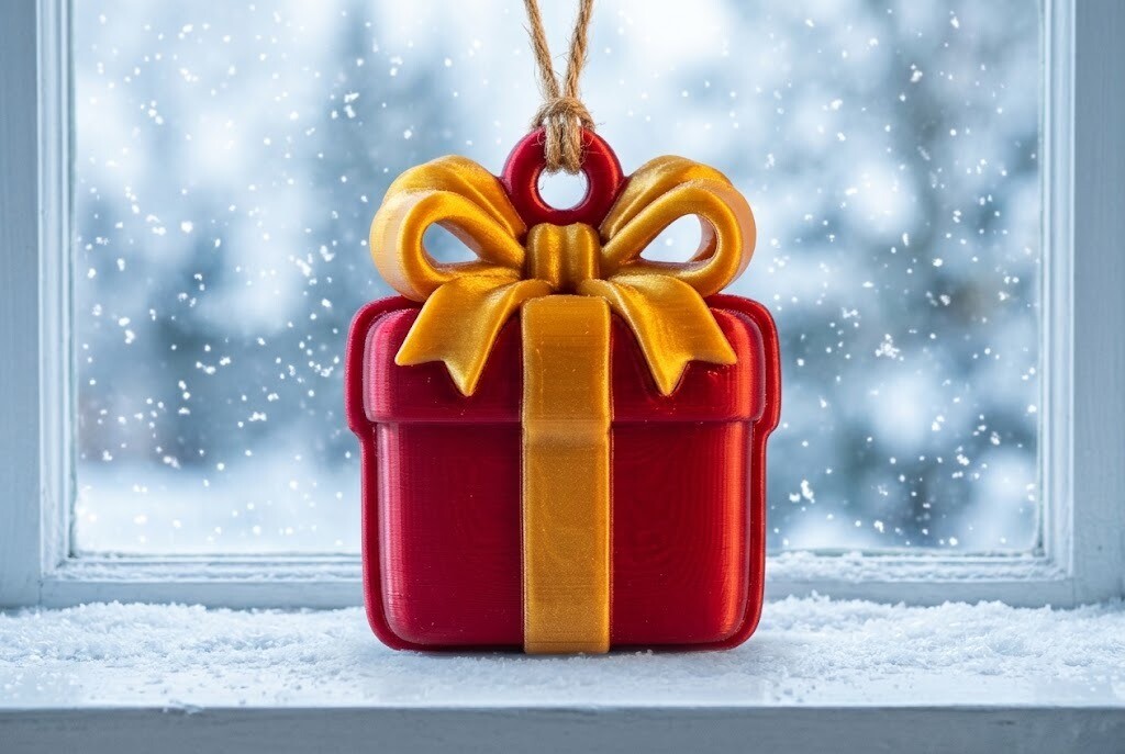 Christmas bow 3D printed tree ornament STL