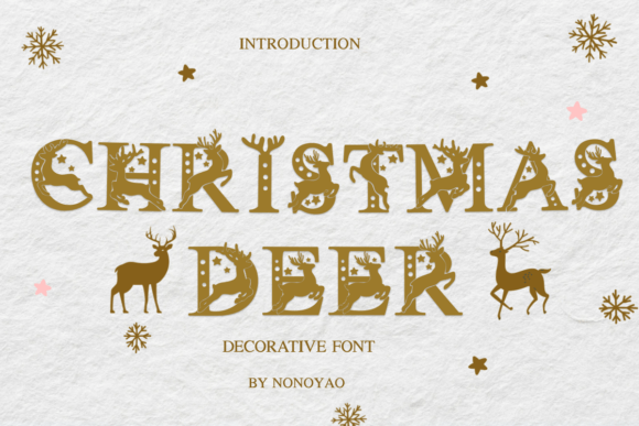 Christmas Deer Decorative Font By Nongyao