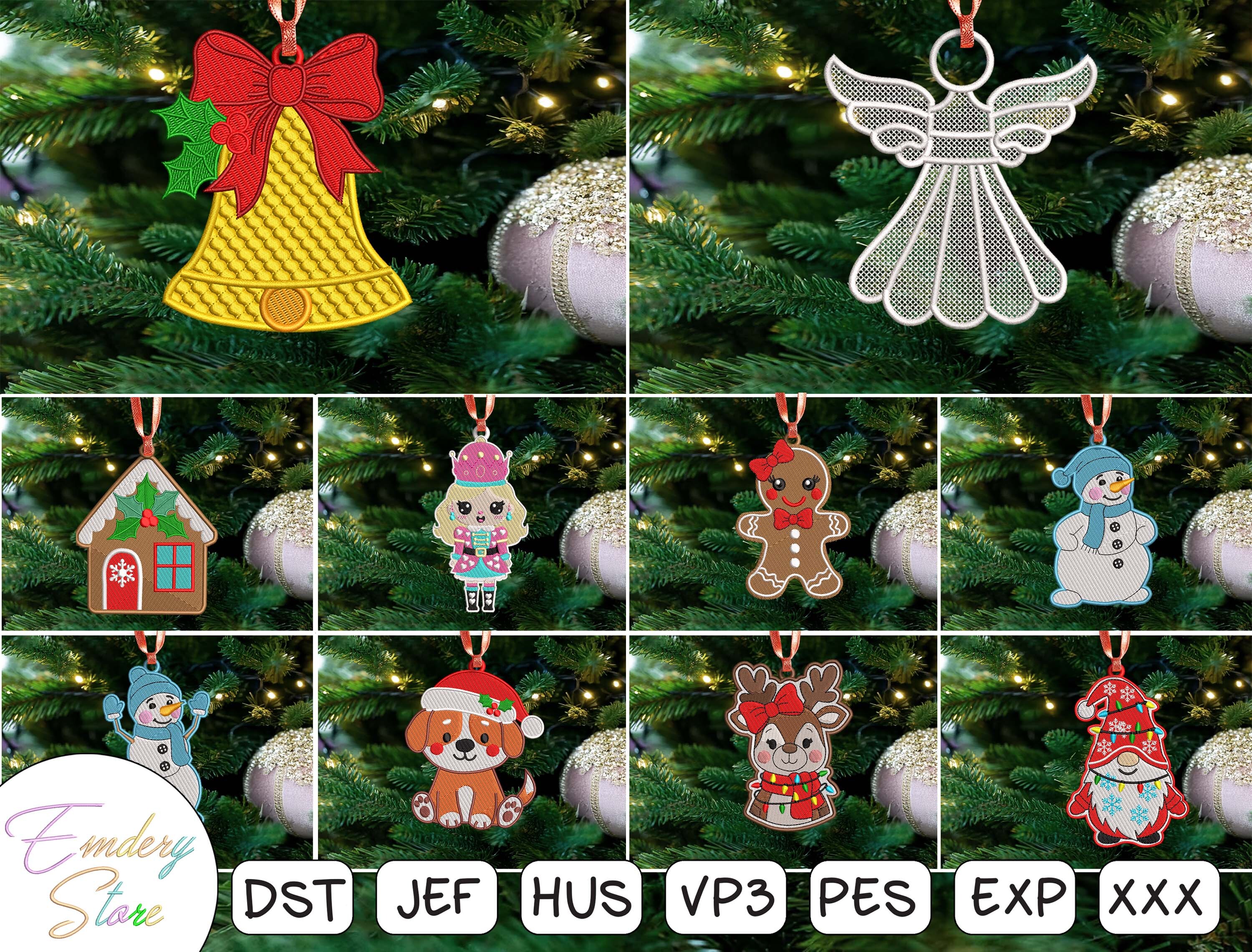 Christmas Ornament Embroidery Bundle