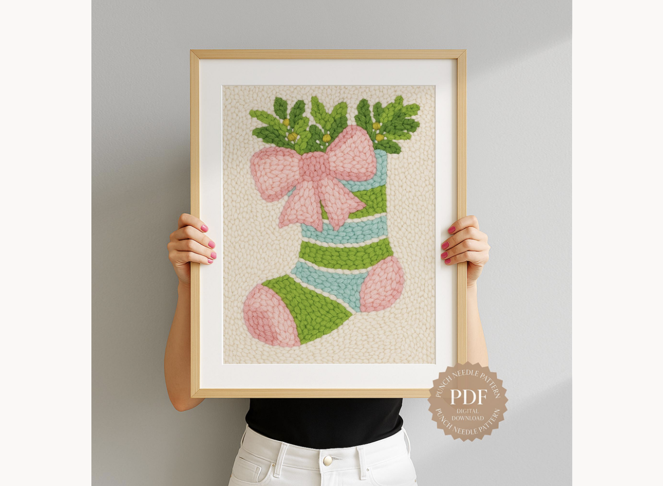 Christmas Stocking Punch Needle Pattern