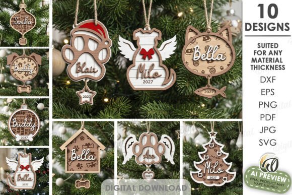 Christmas Tree Pet Ornaments Bundle