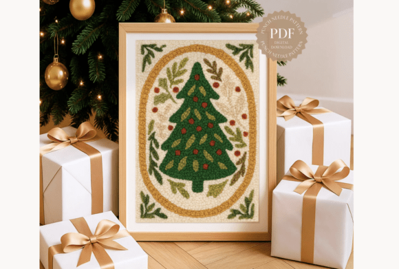 Christmas Tree Punch Needle Pattern
