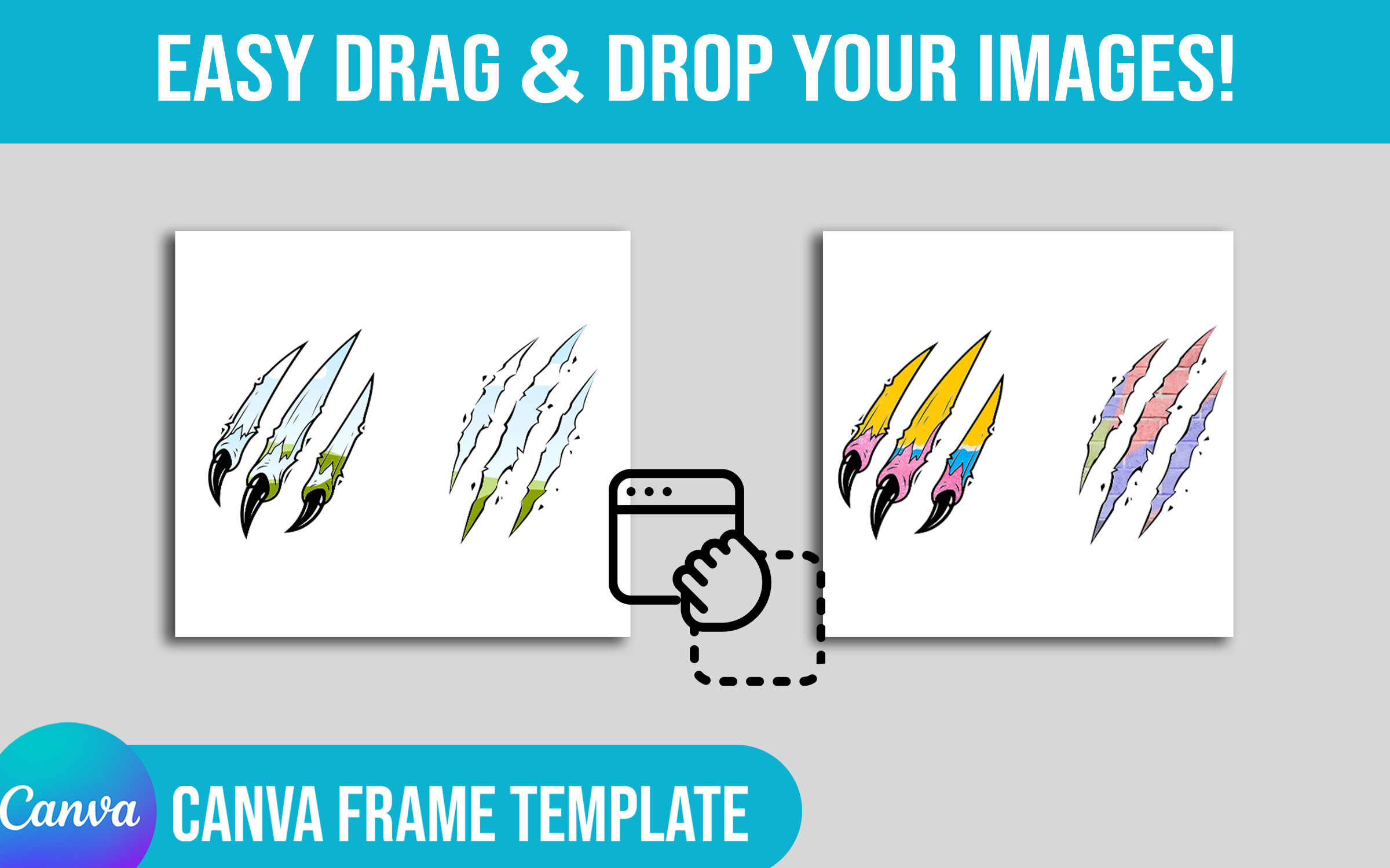Claw Mark Canva Frame Template