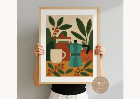 Coffee Still Life Punch Needle Pattern