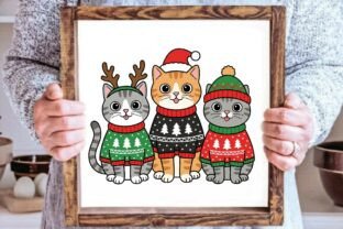 Cute Cats Ugly Christmas Sweater PNG Graphic by Print Magic · Creative ...