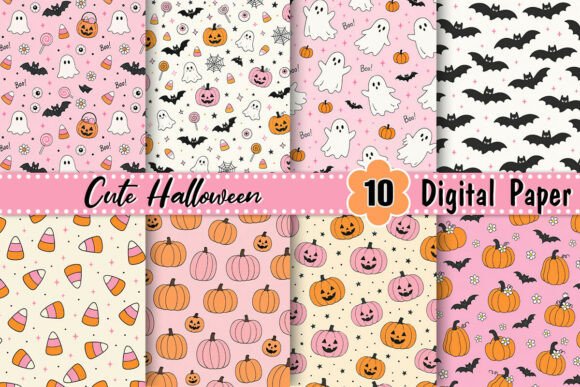 Cute Halloween Digital Paper