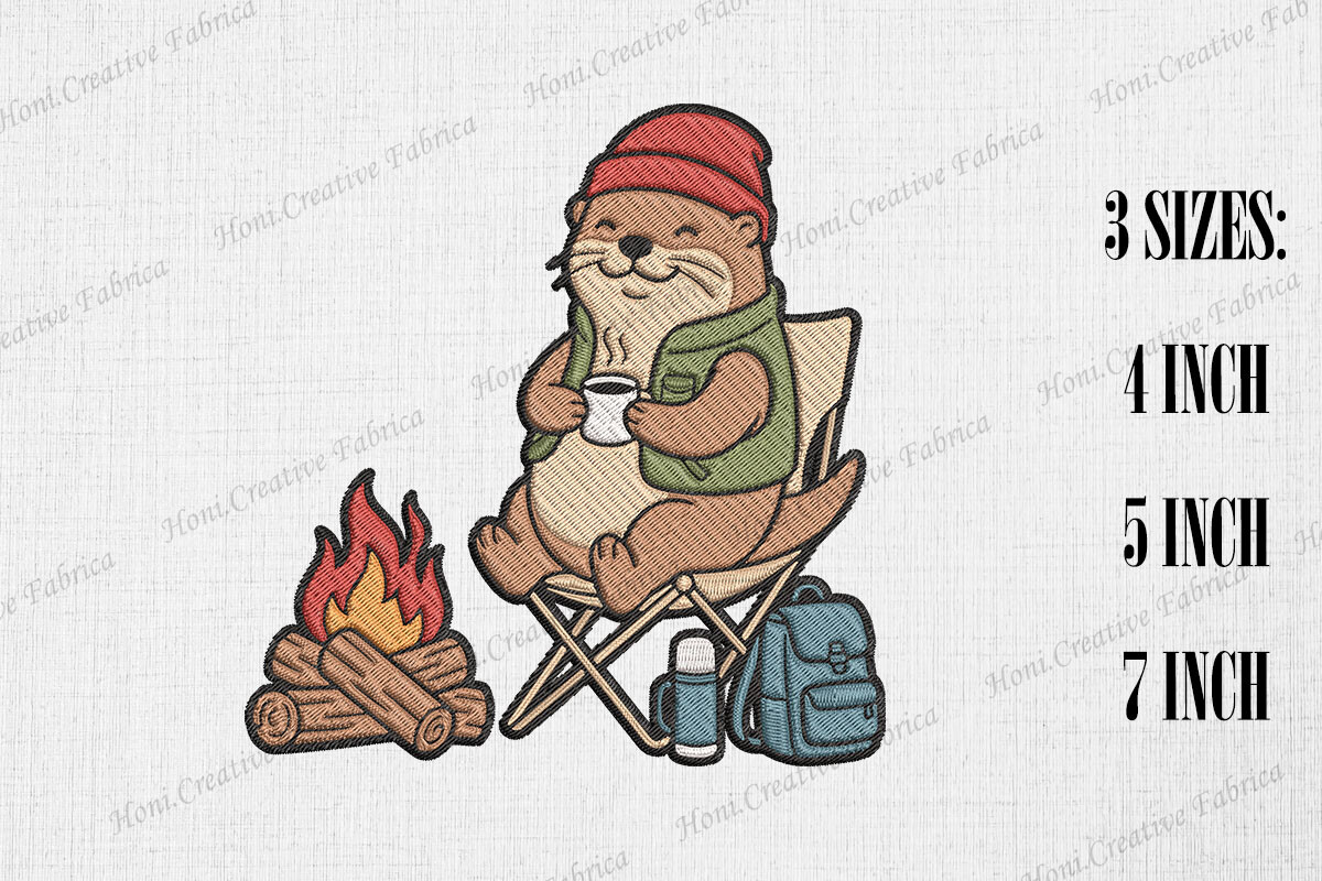 Cute Otter Loves Camping