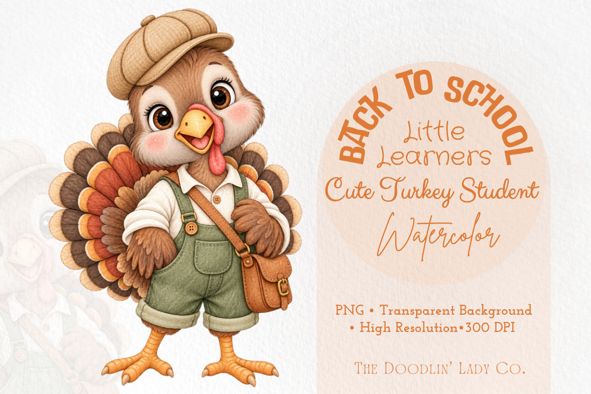 Cute Turkey Thanksgiving Clipart PNG