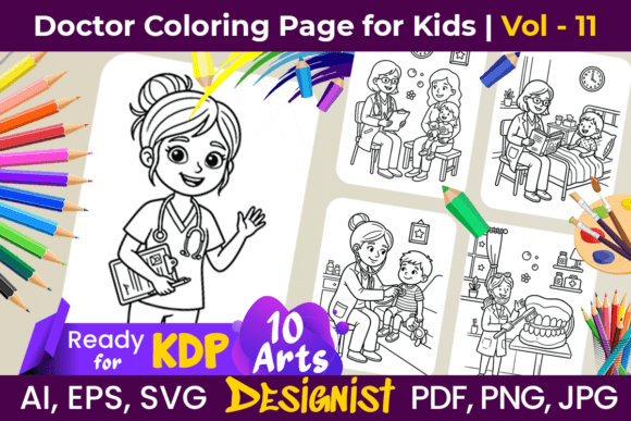 Doctor Coloring Page for Kids | Vol - 11