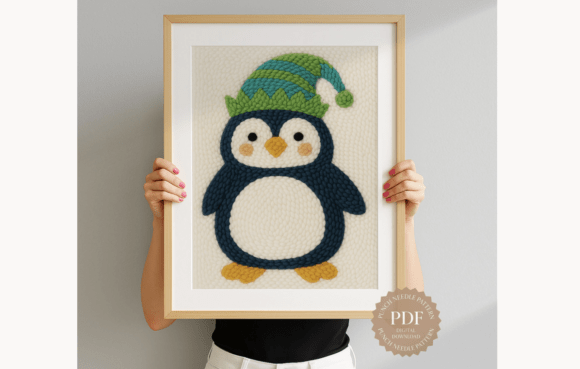 Elf Hat Penguin Punch Needle Pattern