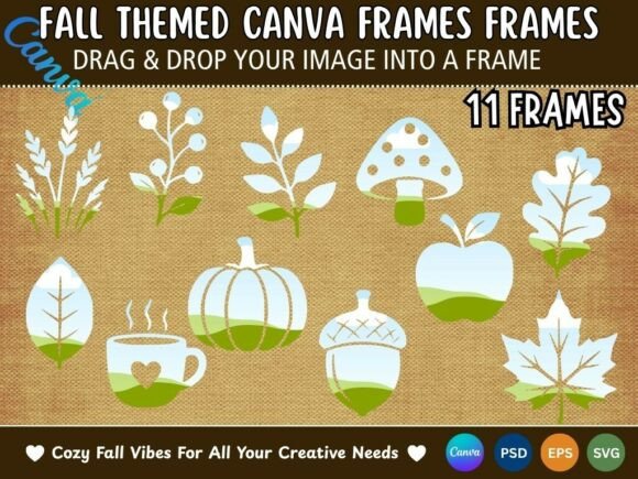 Fall Canva Frames Bundle – 11 Frames