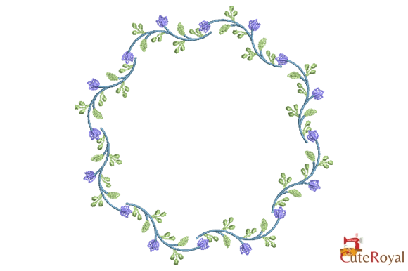 Floral Wreath Monogram - Circle Frame