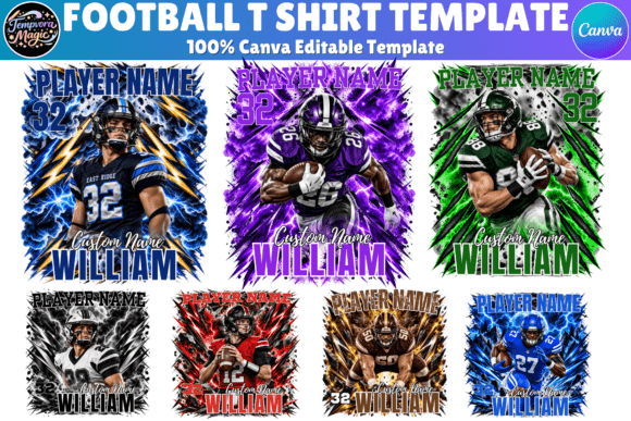 Football T Shirt Canva Editable Template