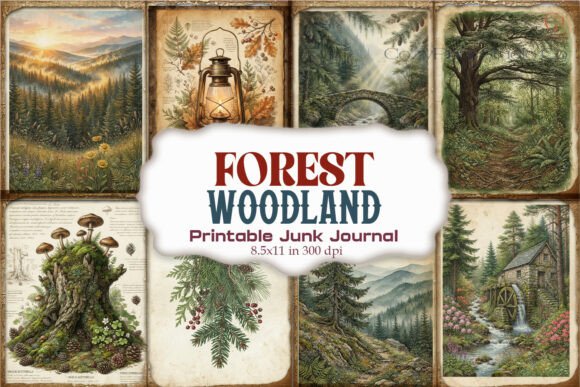 Forest Woodland Junk Journal Page