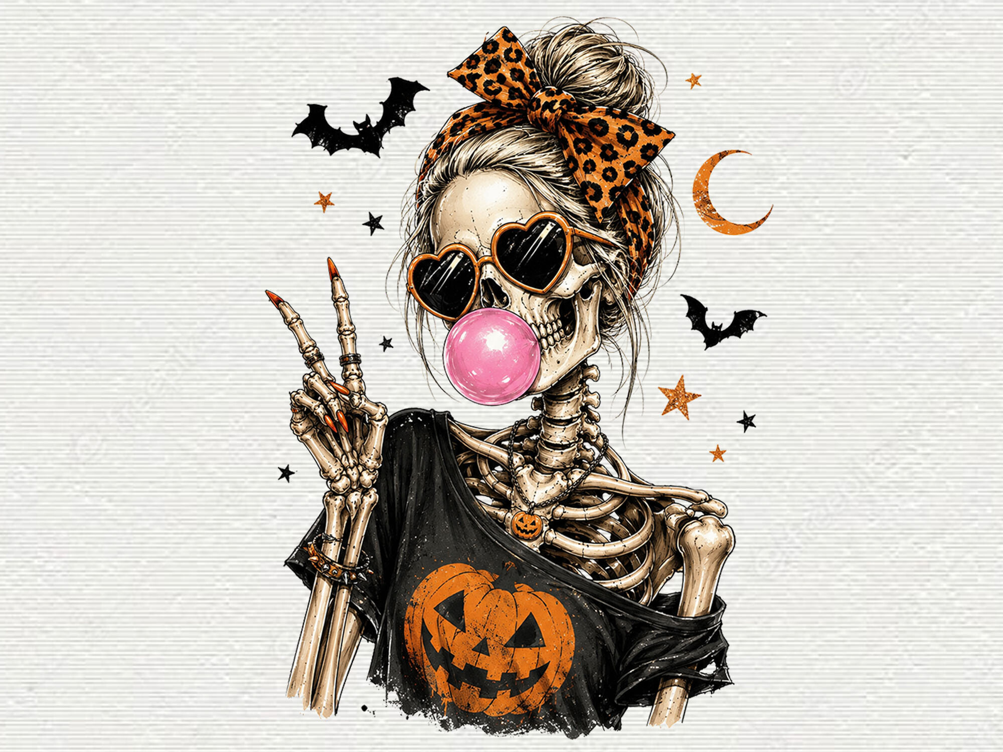 Funny Skeleton Girl PNG, Halloween PNG