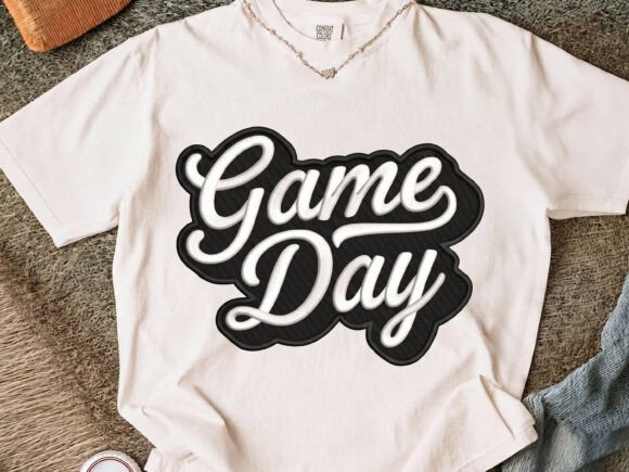 Game Day Embroidery Design, 4 Size