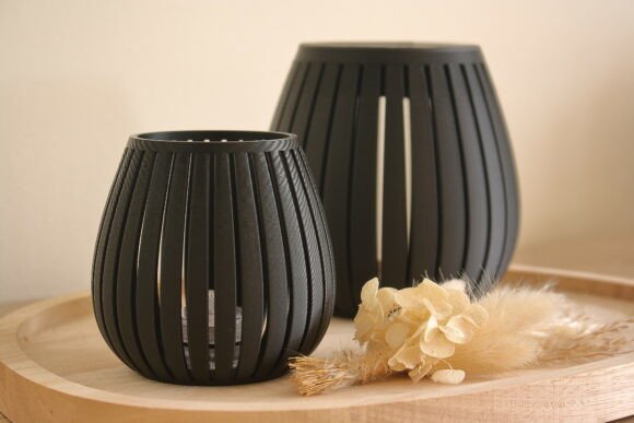 Stripe Garden Torch 3D Print File – PETG Table Light & Solar Lamp Holder - Image 1