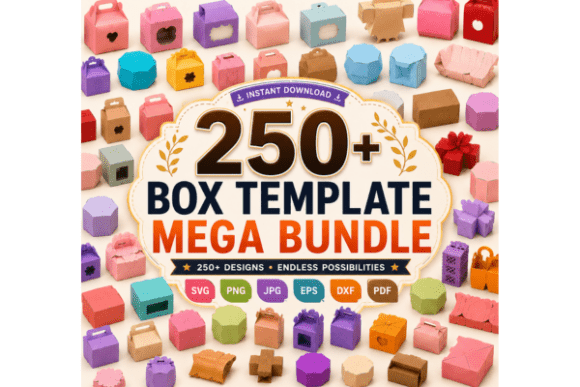 Gift Box Template SVG Bundle