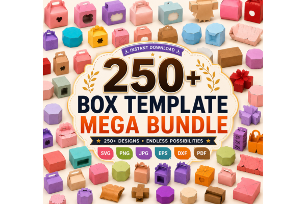 Gift Box Template SVG Bundle