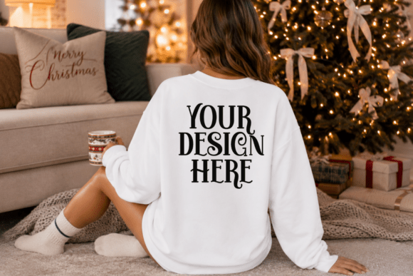 Gildan 18000 Christmas Back View Mockup