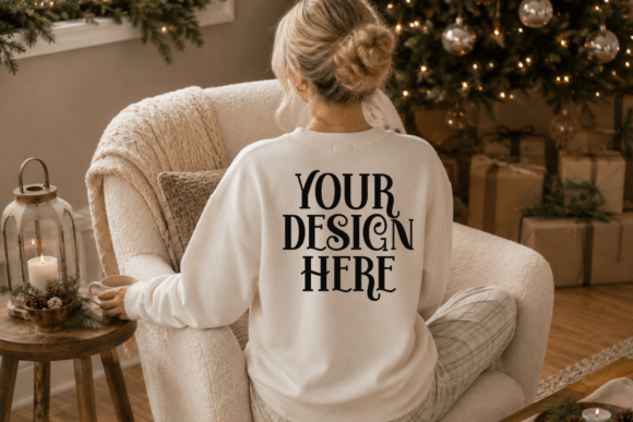 Gildan 18000 Christmas Back View Mockup