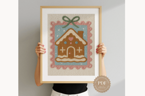 Gingerbread House Punch Needle Pattern