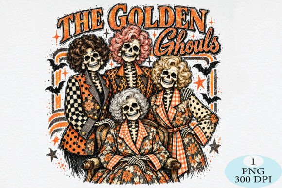 Golden Ghouls Halloween PNG