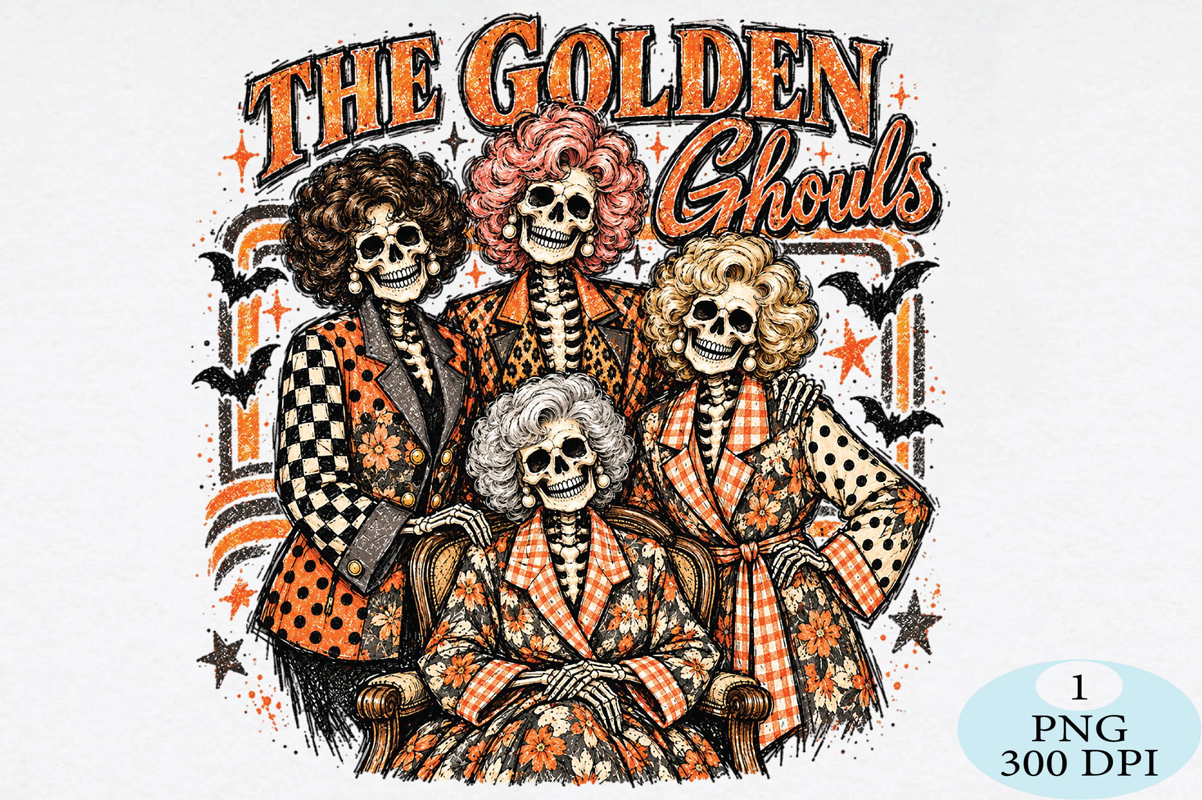 Golden Ghouls Halloween PNG