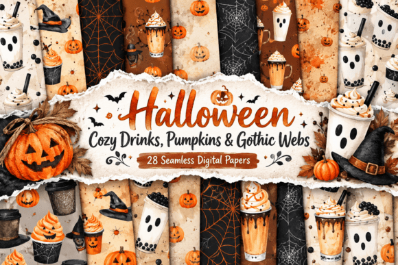 Halloween Cozy Drinks, Pumpkins & Gothic