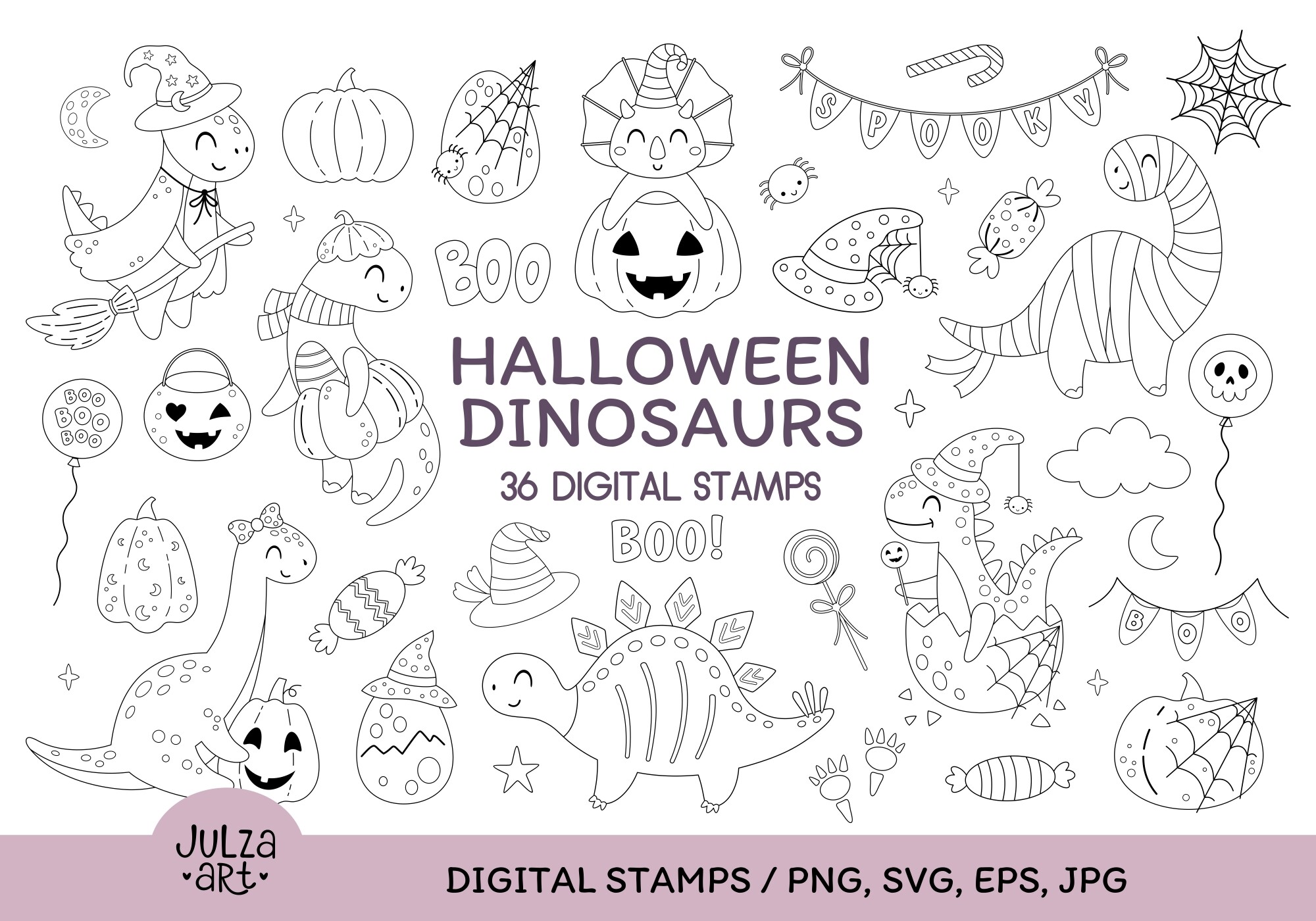 Halloween Dinosaurs Coloring Book