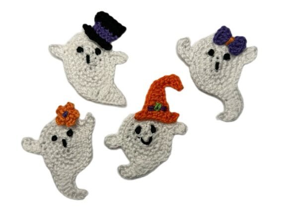 Halloween Ghosts Crochet Applique