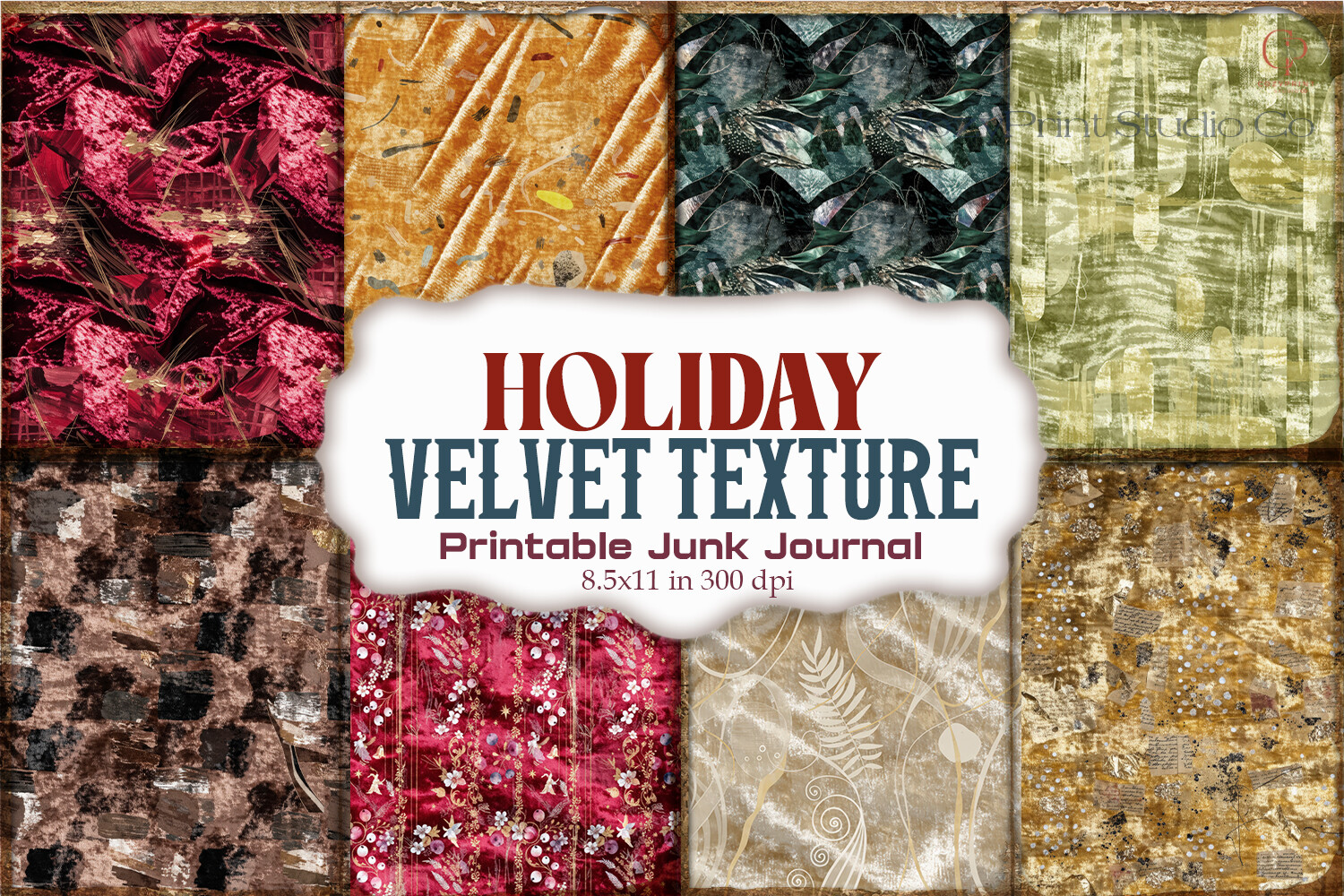 Holiday Velvet Texture Junk Journal