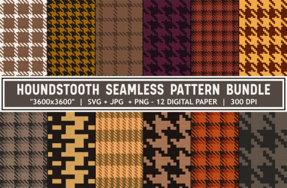 Houndstooth Seamless Pattern Bundle
