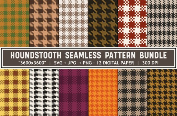 Houndstooth Twill Seamless Pattern Set
