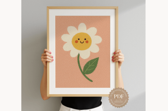 Kawaii Daisy Punch Needle Pattern