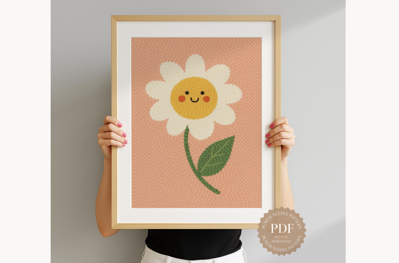 Kawaii Daisy Punch Needle Pattern