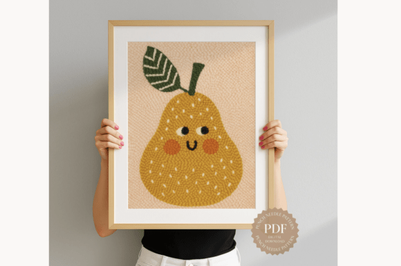 Kawaii Pear Punch Needle Pattern