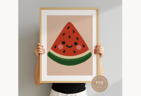 Kawaii Watermelon Punch Needle Pattern