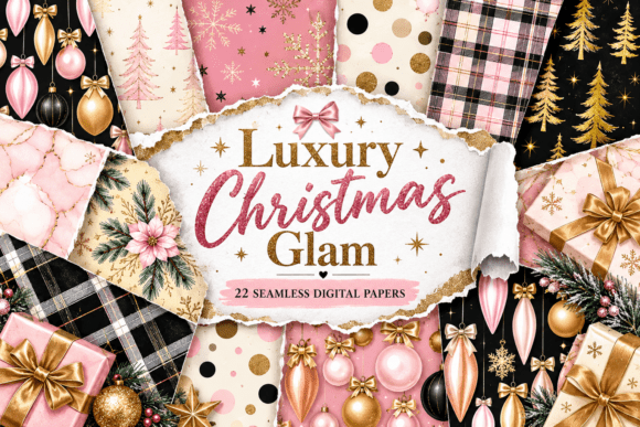 Luxury Christmas Glam Digital Pattern
