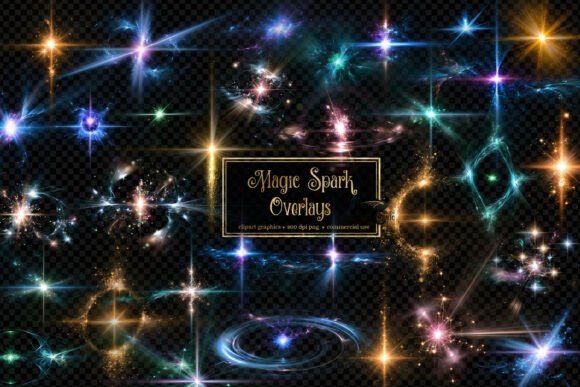 Magic Spark Overlays Graphic AI Illustrations By Digital Curio
