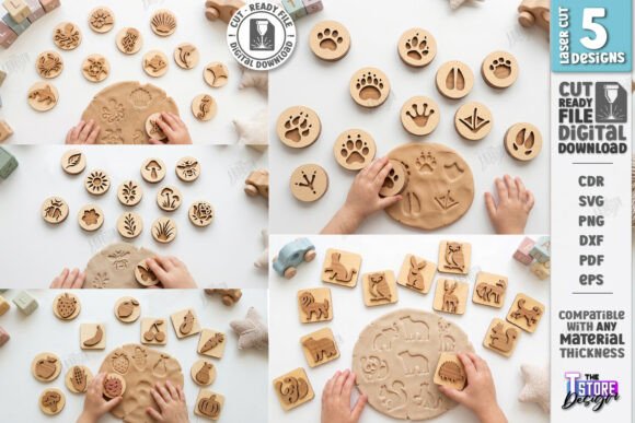 Montessori Wooden Stamp Laser Cut Bundle