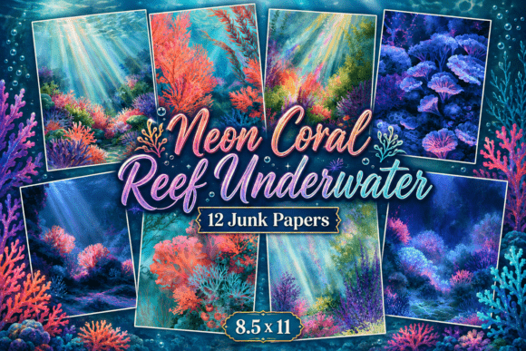 Neon Coral Reef Underwater