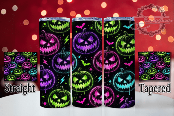 Neon Halloween Pumpkins 20oz Tumbler