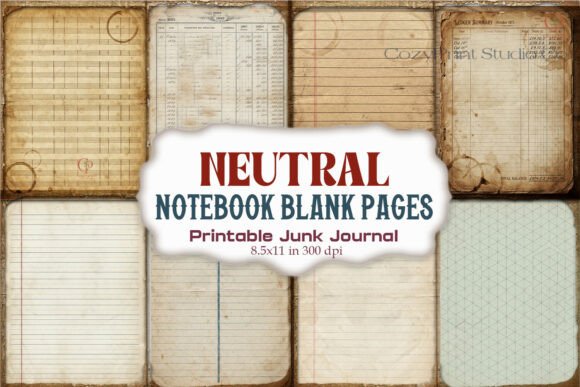 Neutral Notebook Blank Pages Junk Journa